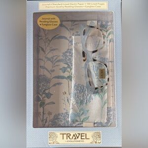Travel Reading Glasses with Eyeglass Case with matching Journal